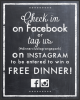 Check in on Facebook or Twitter to win a FREE DINNER!